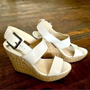 Michael Kors white wedges